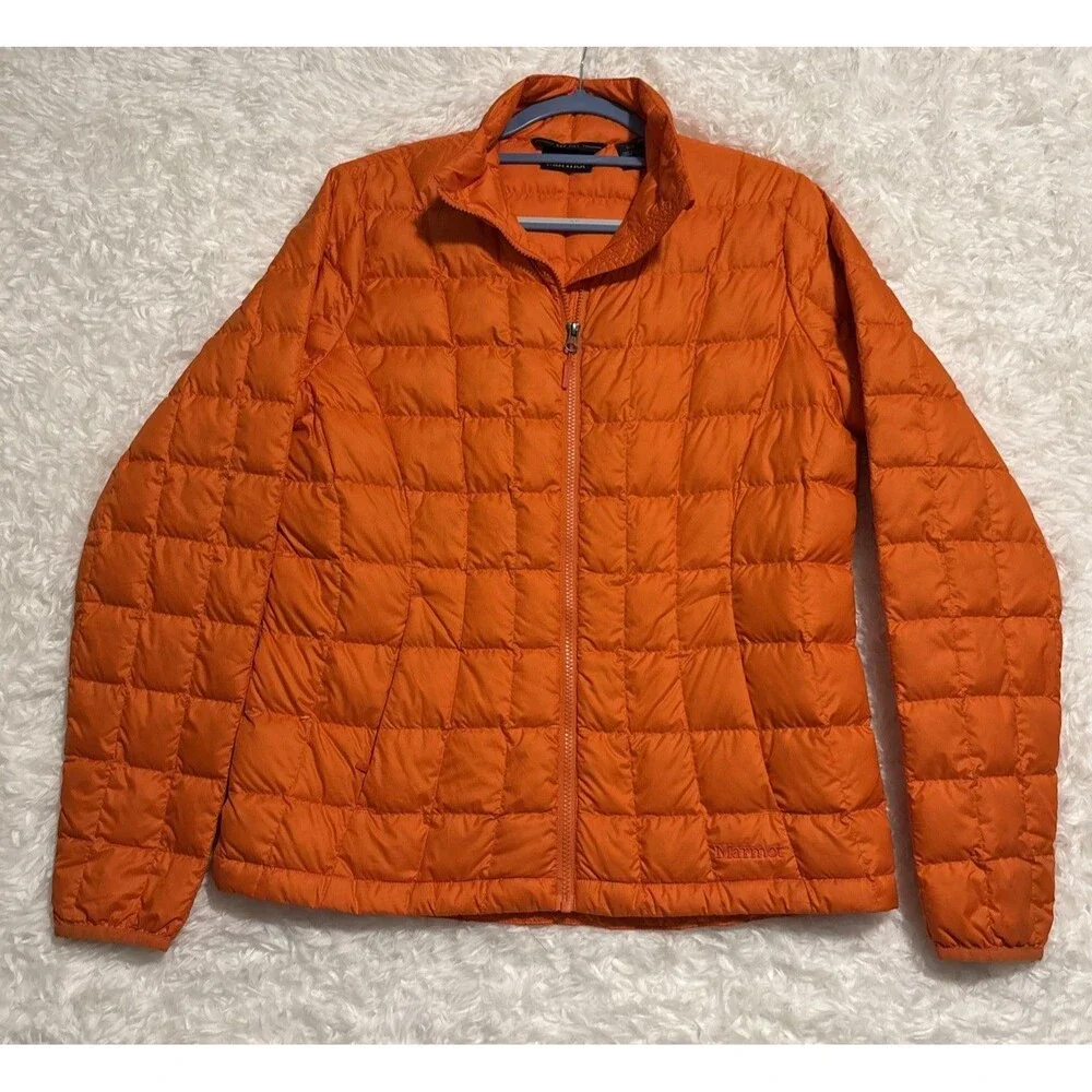 marmot 600 fill jacket Orange Sz L Quilted Coat - Picture 1 of 5